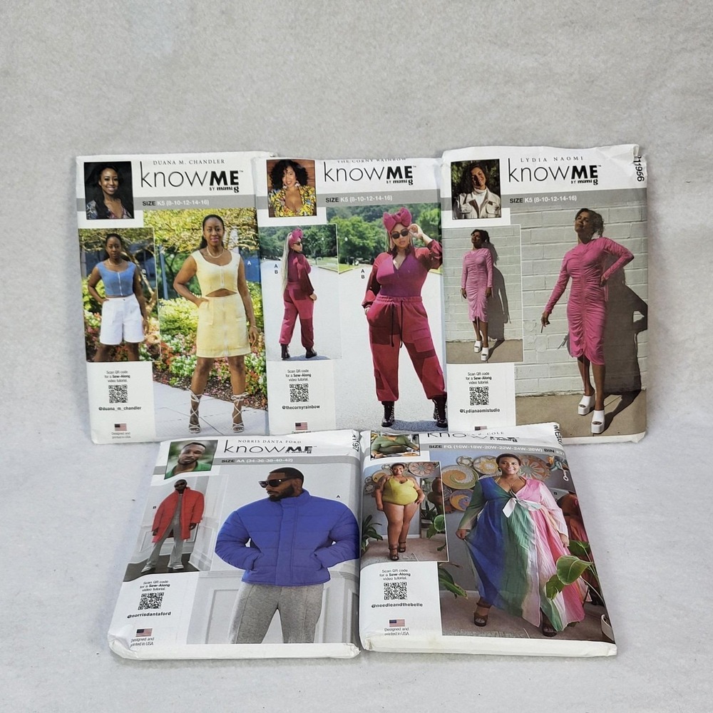 Know Me Mimi G Sewing Pattern Lot 5 Factory Folded Uncut Mixed Sizes